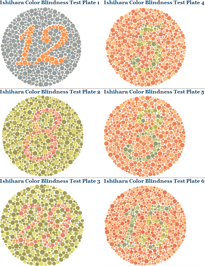 Ishihara Color Blind Chart